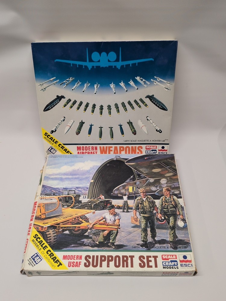 Lot(2) ESCI Kits SC-4015 Aircraft Weapons & SC-40250 USAF Support Set – New