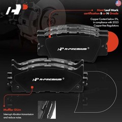 A-Premium Front and Rear Ceramic Disc Brake Pads Set Compatible with Select