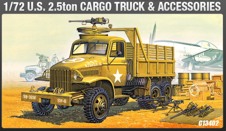 Academy 1/72 WWII US 2.5T 6×6 Cargo Truck & Accessories (Ground Vehicle Set-2)
