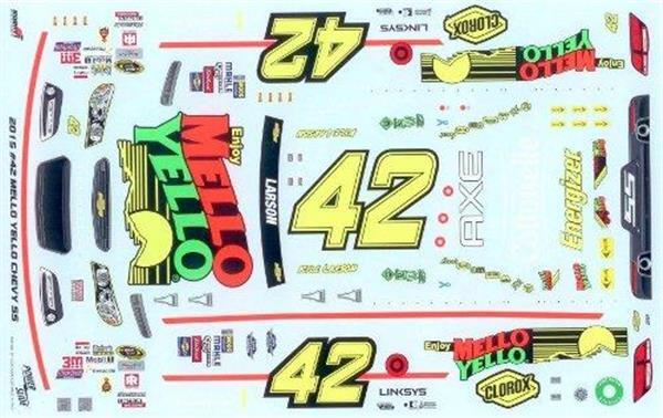 Powerslide 219 #42 Mello Yello retro 2015 Nascar decal Kyle Larson