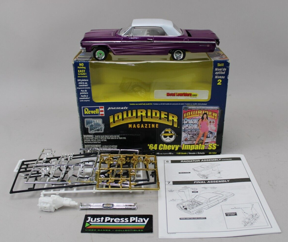 Revell ’64 Chevy Impala SS Lowrider Magazine – Partially Built Model Car As-Is