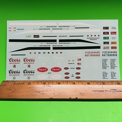Coors Beer Decal Sheet Peterbilt 352 Pacemaker Cabover 1/25 AMT Waterslide COE