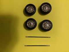 1/24 Maisto Cobra 427 Chrome Rims, Tires & Axle Parts, for model car building