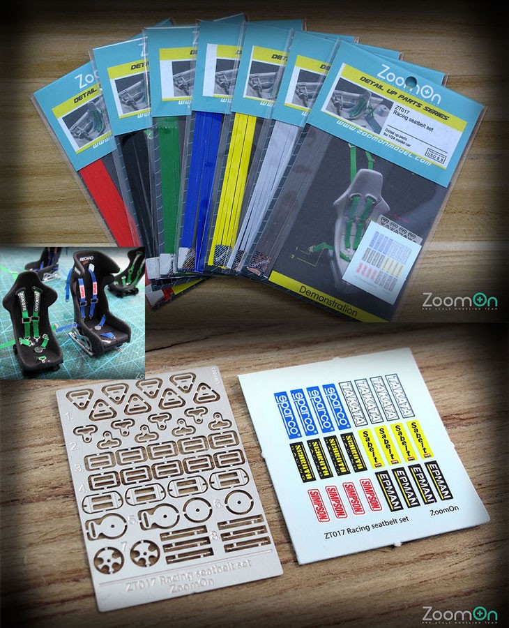ZoomOn 1/24 Racing Seatbelt set (Yellow)