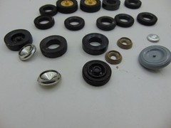 Lot of vintage 1960’s Model Car or Truck Parts Misc. Junkyard Wheels Tires Caps