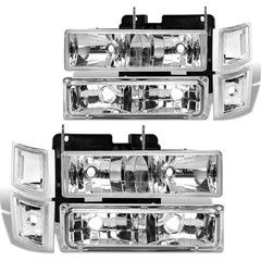 Headlights Assembly compatible with1994-1998 Chevy Chrome Housing Clear Side