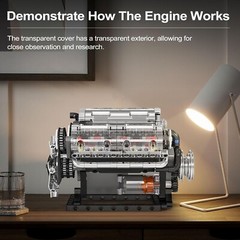Interactive V8 Engine Model – DIY Building Kit with Moving Parts for Ages 14+