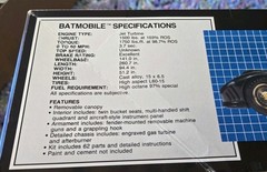 1989 AMT Ertl Batman Batmobile Black 1:25 Scale Model #6877 Kit TM & DC Comics