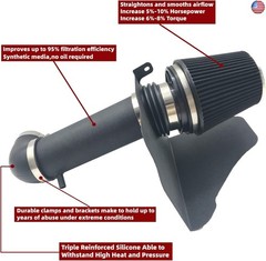 4-Inch Cold Air Intake Kit with Heat Shield + Filter Compatible for Dodge