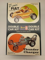 1963 Revell Fumin Fiat & Thunder Charger Double Car Kit Sealed Nos Rare