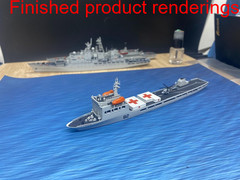 3D Printed 1/700/2000 Chinese Shichang training ship Unpainted