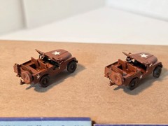 ROCO HO Minitanks Z-143.25 – (2) Jeep M 38 A 1 NO MACHINE GUN Customized Austria