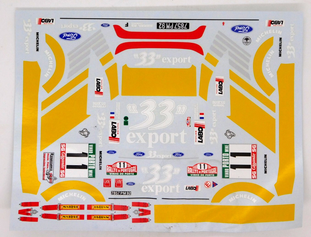 Decal Renaissance Ford Sierra Cosworth GrA 1:24 Tk 24/136 Transkit Portugal 1988