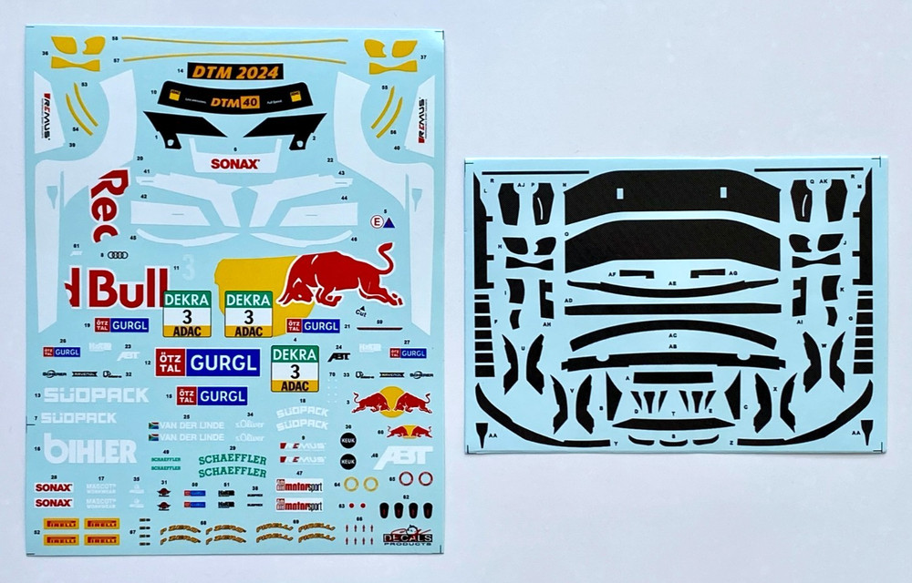 SK Decals 1:24 Scale Audi R8 LMS Evo 2 Abt Sportline GT3 DTM ’24 Decal Sheet 219