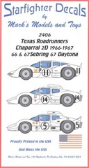 Starfighter Decals 1/24 TEXAS ROADRUNNERS CHAPARRAL 2D Sebring & Daytona