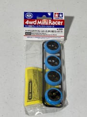 Tamiya 95254 1/32 Mini 4WD Racer Hard Arched Tires Blue Carbon Wheels NEW USA