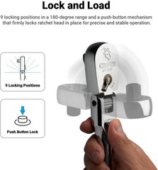 3/8 in. Drive Fine 90-Tooth Locking Flex-Head Ratchet, Extra Long Chrome Handle