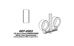 1/20 Icon Automotive Miniatures 15” Gotti Front Wheel, Slick Tire Set #ST-2003-G