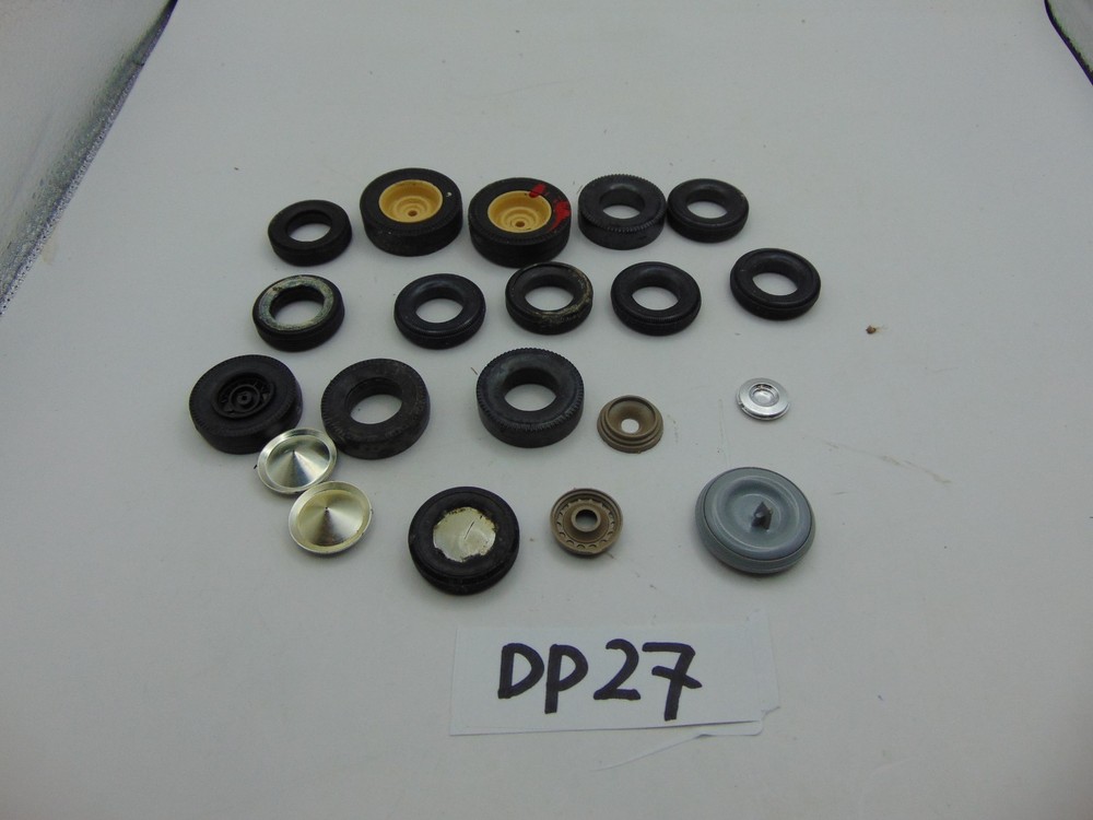 Lot of vintage 1960’s Model Car or Truck Parts Misc. Junkyard Wheels Tires Caps