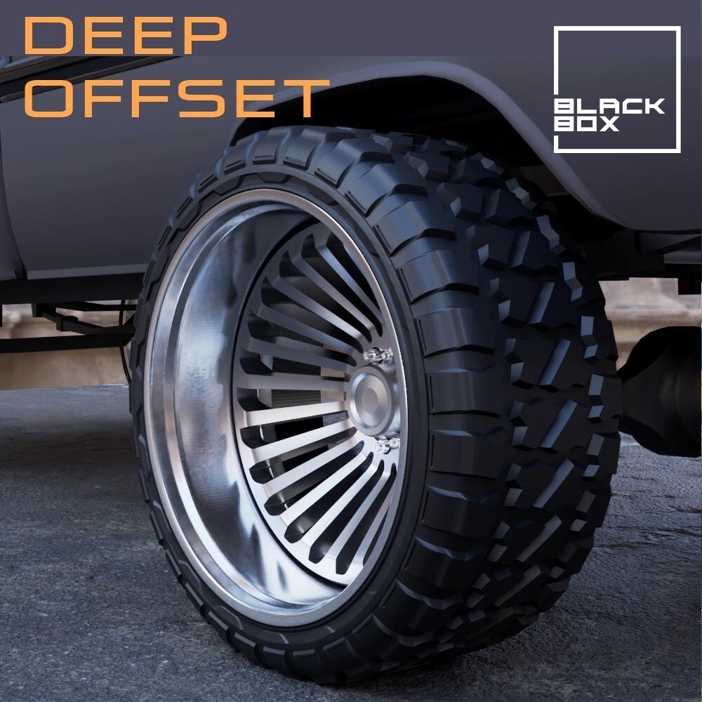 1:25-1:24 Scale Resin JJ Offroad Style Rims and Tires With Brakes-Unpainted