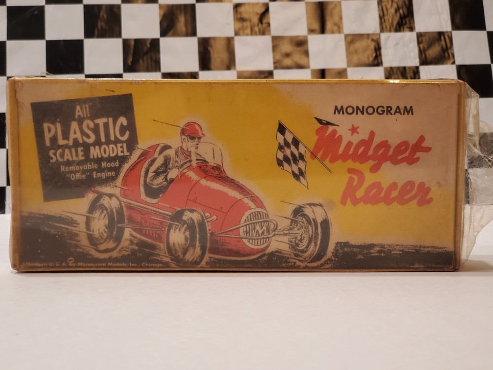 Vintage 1954 Monogram 1st Car Kit! Midget Racer P-1 Sealed Plastic Model Box