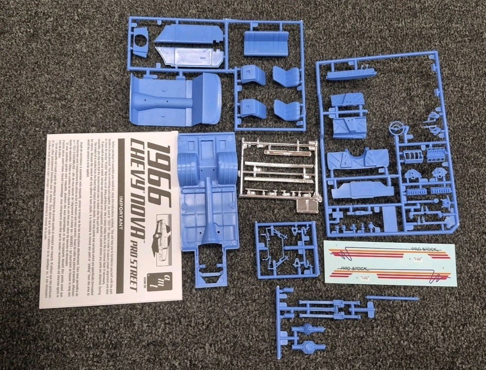 1966 66 Chevy II Nova Pro Street 1/25 Scale Model Parts Lot wide wheel well