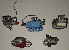 1960s 1/25 Model Car Engines Lot of 5 – Vintage Model Kit Parts – Lot F