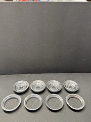 1:8 (4) Chrome Stock Steel Two Piece wheels Fits Monogram/Revell kits