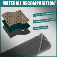 X AUTOHAUX Car Dashboard Cover Gray Polyester Non-Slip Mat Protector Carpet Sun