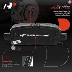 A-Premium 12.13 inch (308mm) Rear Drilled and Slotted Disc Brake Rotors +