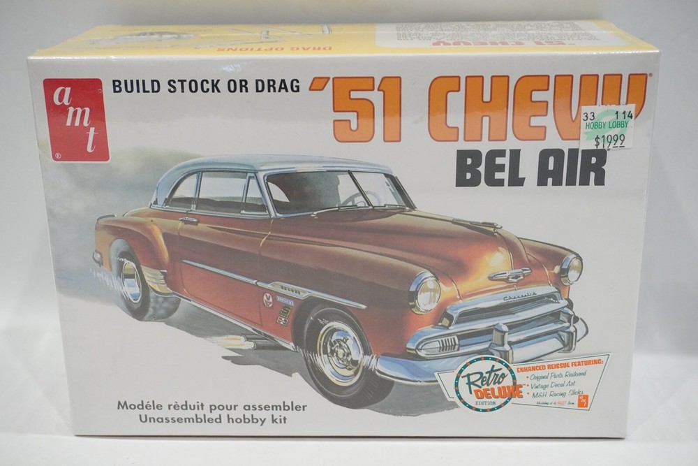 AMT T295 Build Stock or Drag 1951 ’51 Chevy Bel Air MODEL KIT 1:25 NEW SEALED