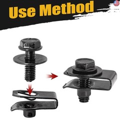 YKWYKW M6-1.0 Body Bolts & U-Nut Clips Kits,Hex Head Automotive Body Fender