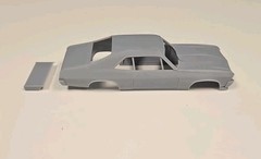 ABS-LIKE RESIN 3D PRINTED 1/25 1968 NOVA PROCHARGER BODY WITH COWL HOOD AND WING