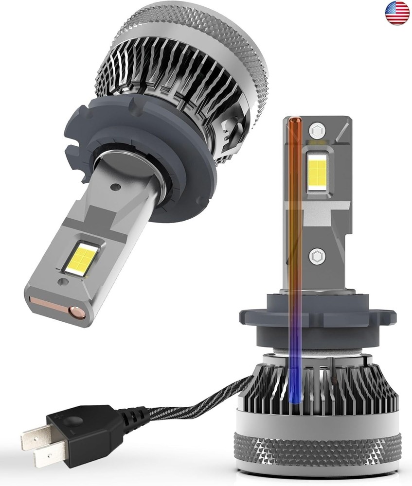 D2H LED Bulbs 110W 30000Lm Super Bright 12V 6500K Cool White Built-in Fan and