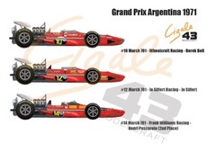 NEW Decals March 701 F1 1971 1/43rd scale for Tameo Kits by Cigale43 CDS031
