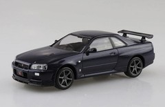 Aoshima 1/32 Scale Model Snap Car Kit Nissan Skyline GT-R R34 (Midnight Purple)