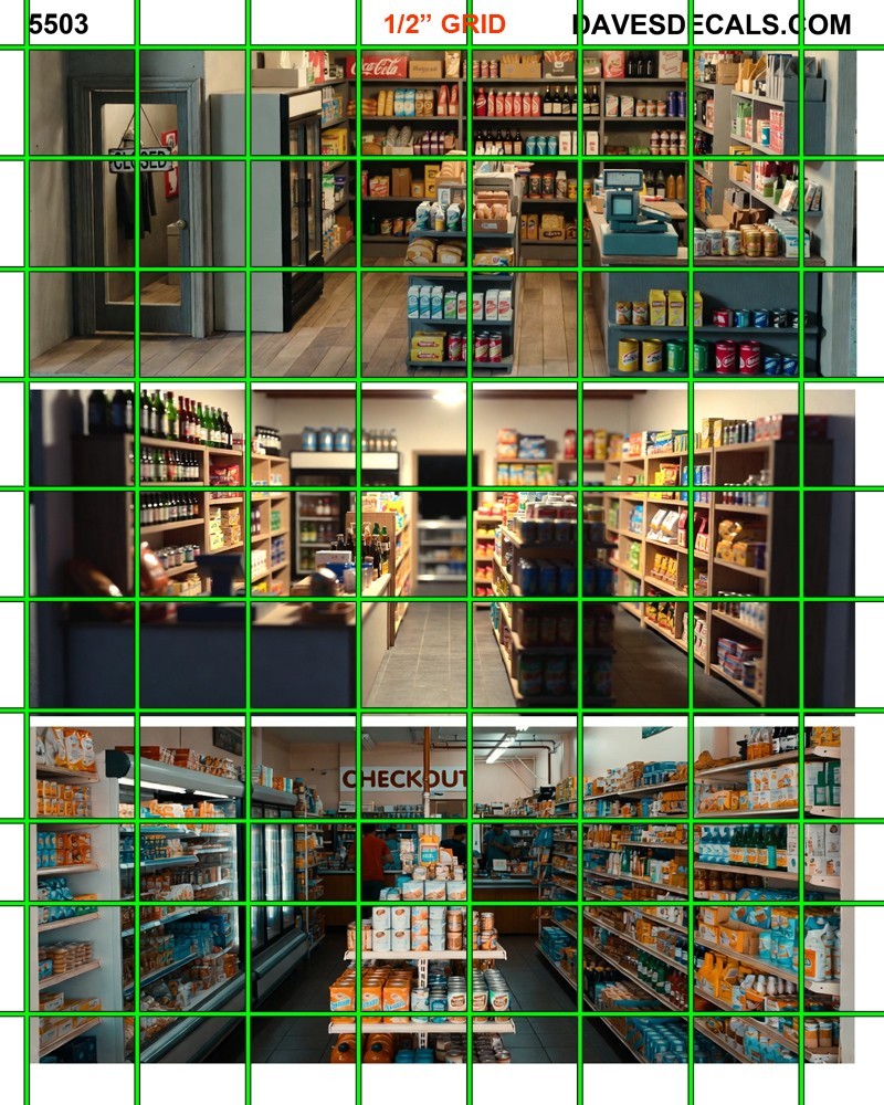 5503 DAVE’S DECALS – INTERIOR IMAGE SMALL GROCERY STORE ON GLOSSY ART PAPER