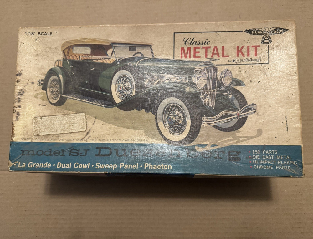 Hubley SJ Duesenberg Diecast Metal Model Kit w/ Chrome Parts 1:18 MPN 4864