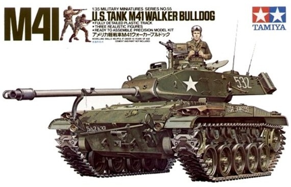 Tamiya 35055 1/35 Scale Military Model Kit US M41 Walker Bulldog Light Tank