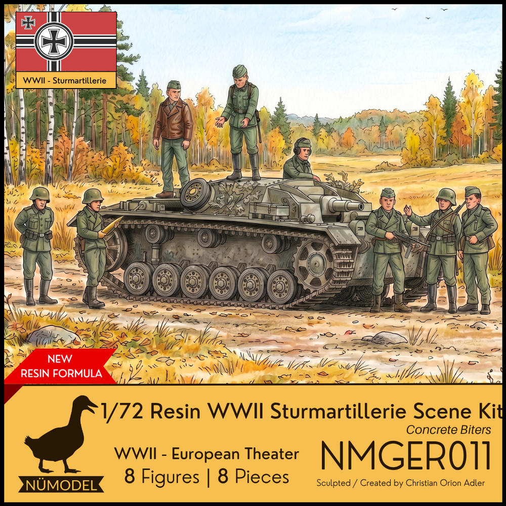 NUMODEL NMGER011 | 1/72 Resin WWII German Sturmartillerie Soldier Scene Kit |8pc