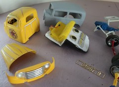 Model Truck and Car Junkyard Lot vintage Ford rat rod 1/25 used parts as shown