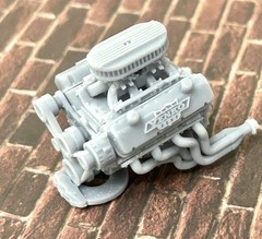 Resin “Big Block Yenko” engine W/Dual Carbs for scale model cars, 1/24 1/25