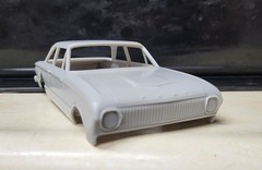 3d printed 1962 Ford Falcon Gasser stock hood model slot car body