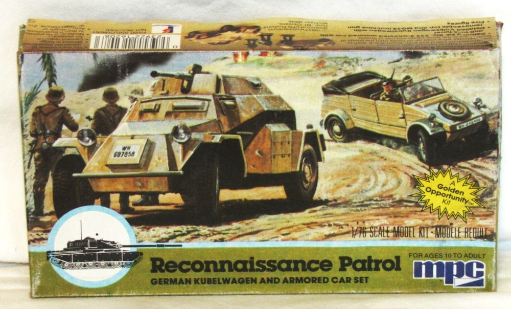 MPC #1-6208 Reconnaissance Patrol German Kubelwagen & Armored Car Set 1:76 – NOS