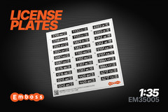 1:35 3D License Plates for scale model Modern Military Vehicles