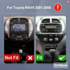 GriNave 9 Inch IPS Touchscreen Android 14 Car Stereo for Toyota RAV4 2001-2006