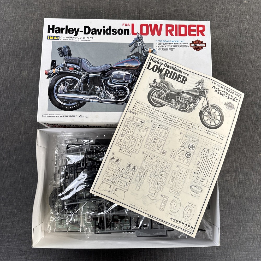 NEW OPEN BOX 1991 IMAI 1/12 Scale Model Kit FXS Harley Davidson Lowrider Japan