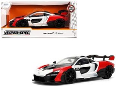 Jada 36370 1/24 McLaren Senna Red and White with Carbon Hood and Top