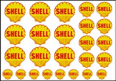 WATERSLIDE 1/2 3/8 1/4 INCH SHELL GAS MINI 25 DECAL SHEET TRUCK DIORAMA MODEL