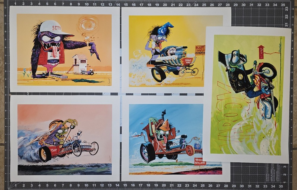 HAWK Weird-Ohs Box Art Posters set 5- 11×14-Not Ed “Big Daddy” Roth/Rat Fink